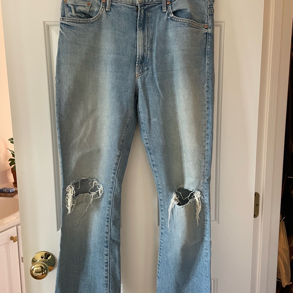 Women’s the looker ankle step fray Light Blue Distressed Jeans